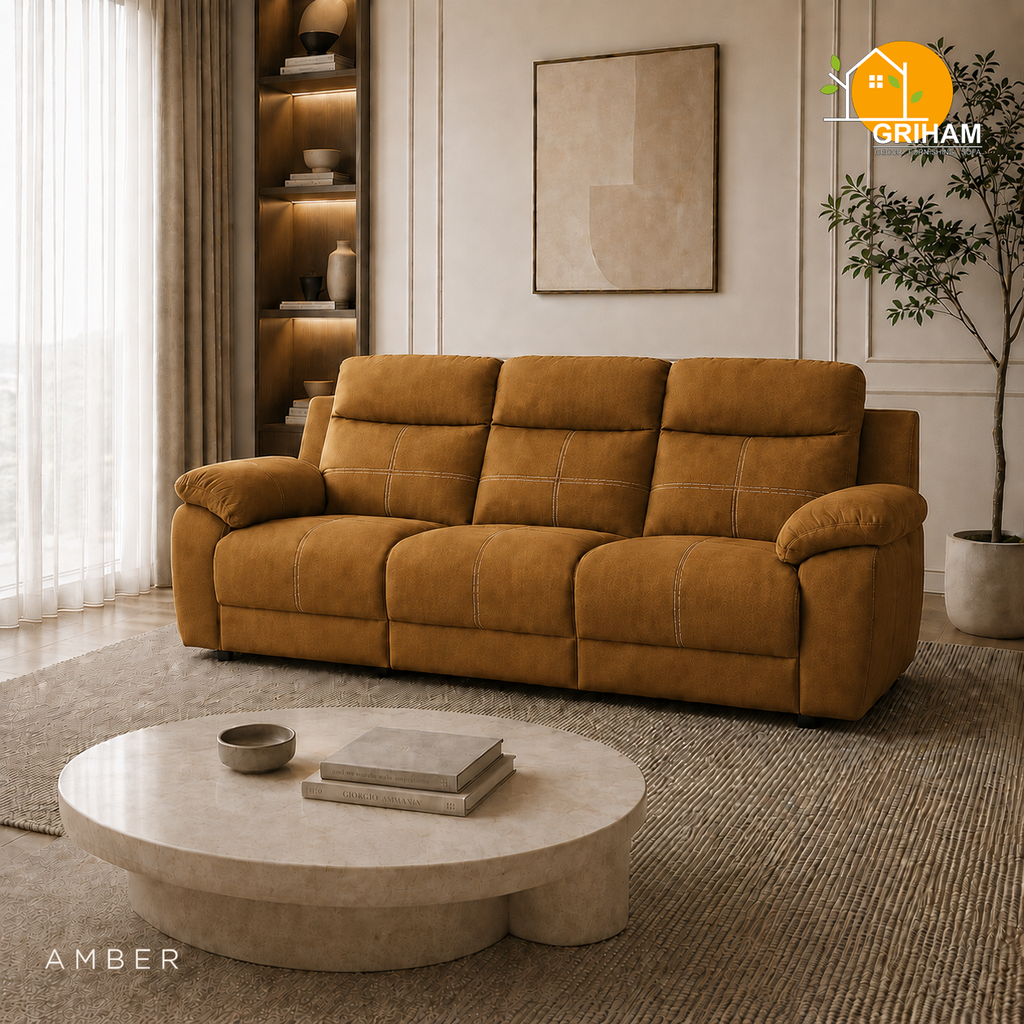 Bristol Lounge Sofa - 3 Seater in Amber | Griham Decor
