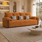Cambridge Pillow-Back Sofa - 3 Seater in Amber | Griham Decor