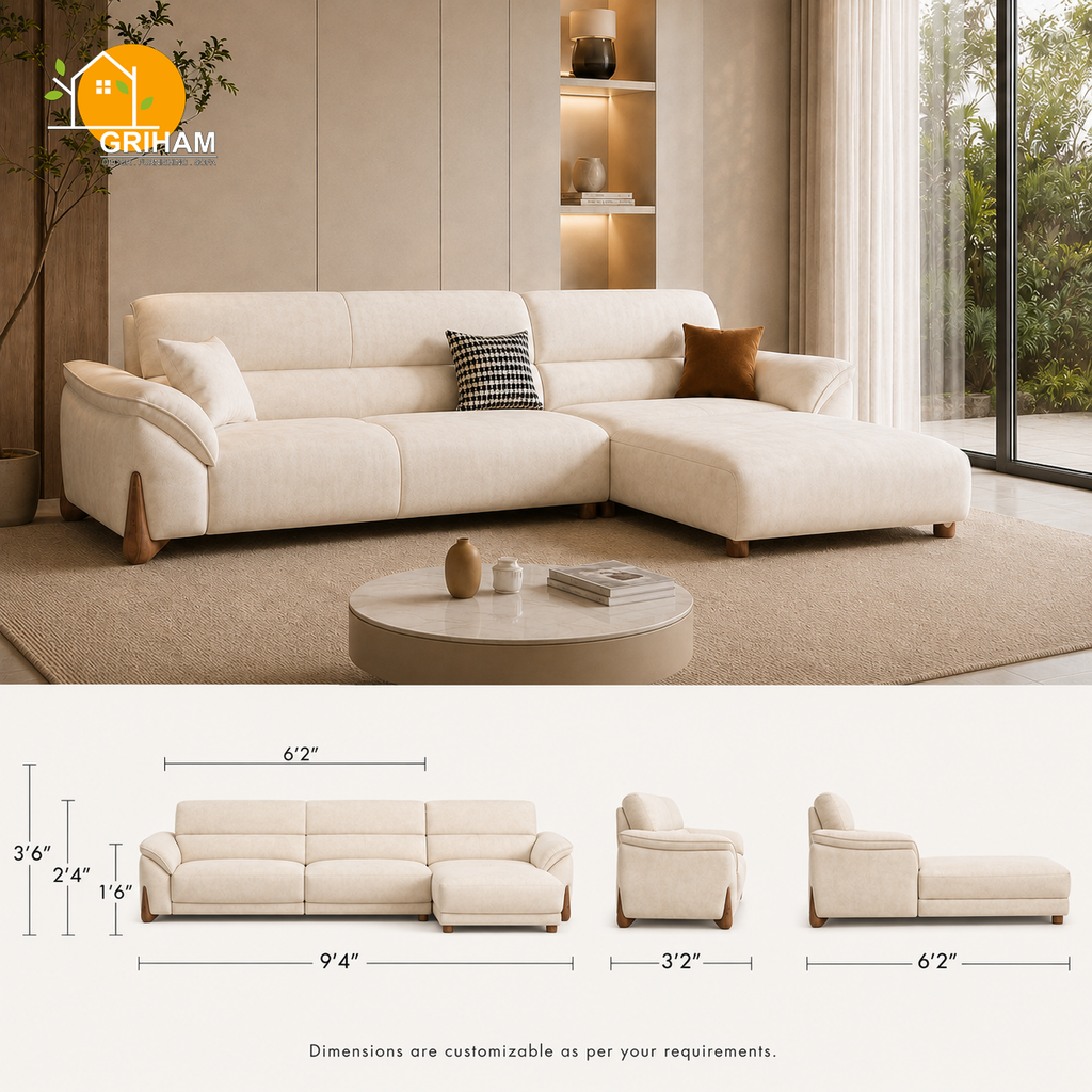 Kyoto Wood-Accent Sofa - product view 5 | Griham Decor