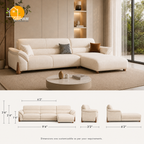 Kyoto Wood-Accent Sofa - product view 5 | Griham Decor