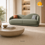 Serene Wave Sofa - 3 Seater in Sage | Griham Decor