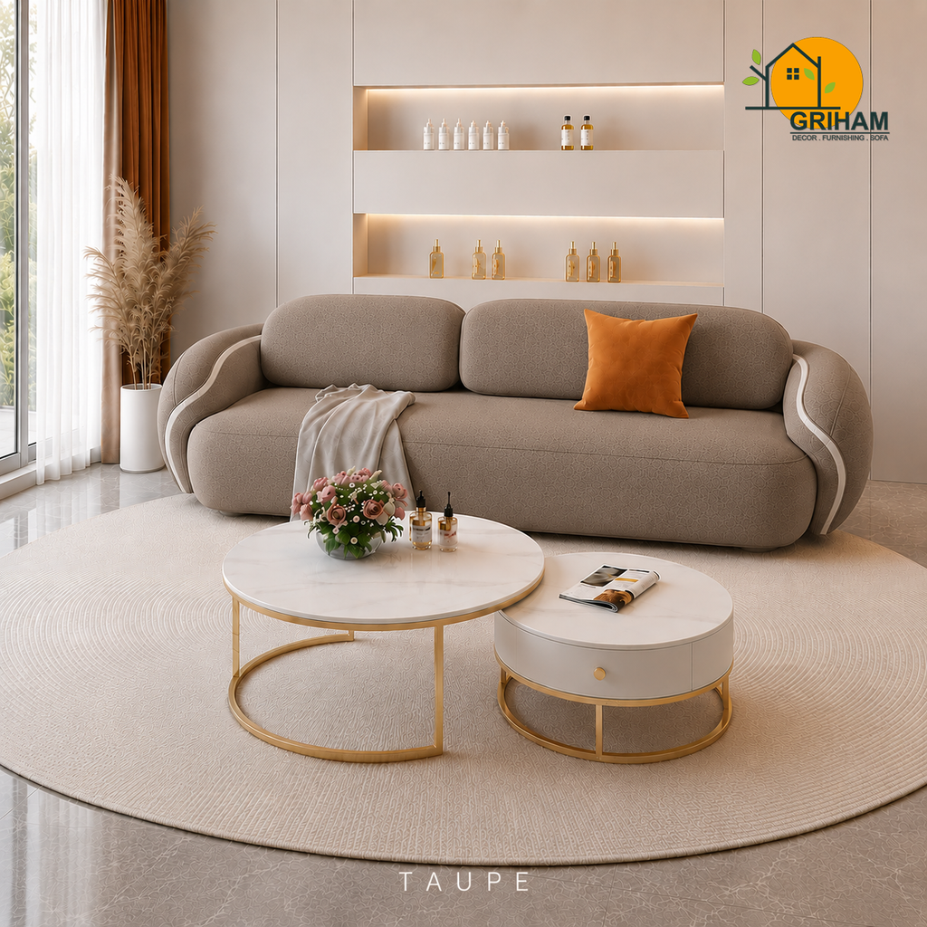 Lagoon Petal Sofa - 3 Seater in Taupe | Griham Decor