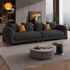 Cannes Boucle Sofa - 3 Seater in Charcoal | Griham Decor