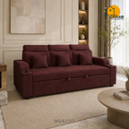 Metro Sofa-Cum-Bed - 3 Seater in Merlot | Griham Decor