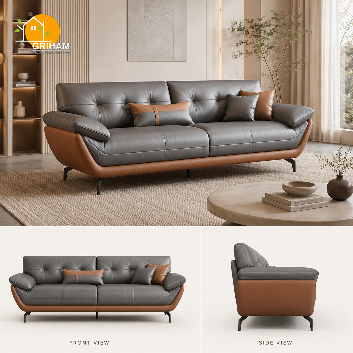 Monaco Curve Sofa - product view 1 | Griham Decor