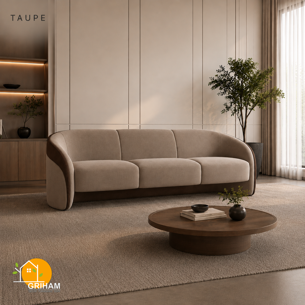 Cocoa Embrace Sofa - 3 Seater in Taupe | Griham Decor