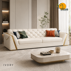Imperial Diamond Sofa - 3 Seater in Ivory | Griham Decor