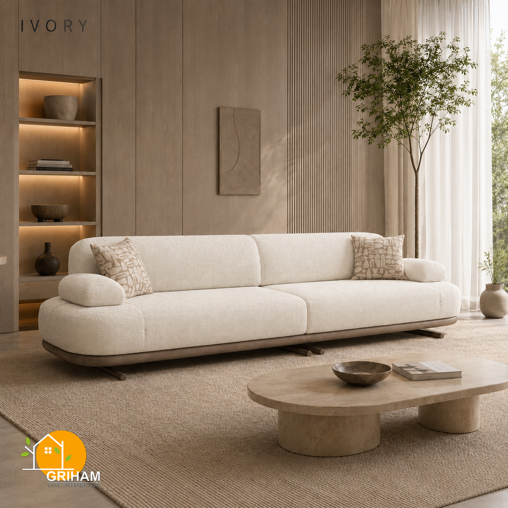 Aarhus Cloud Sofa - 3 Seater in Ivory | Griham Decor