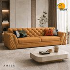 Imperial Diamond Sofa - 3 Seater in Amber | Griham Decor