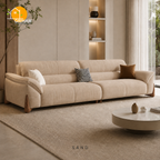Kyoto Wood-Accent Sofa - 3 Seater in Sand | Griham Decor