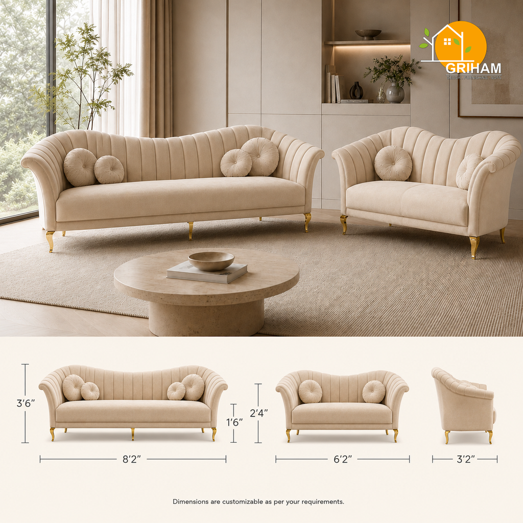 Celeste Fan-Back Sofa - product view 3 | Griham Decor