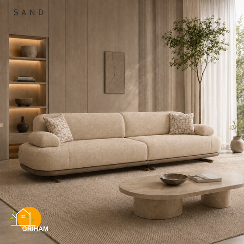 Aarhus Cloud Sofa - 3 Seater in Sand | Griham Decor