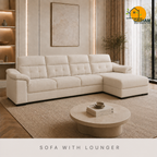 Regent High-Back Sofa - 3+Lounger in Ivory | Griham Decor