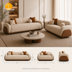 Terra Walnut Cradle Sofa - product view 3 | Griham Decor