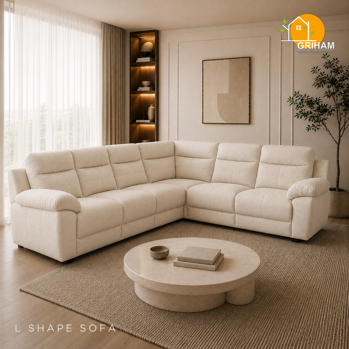 Bristol Lounge Sofa - 3+2 Corner in Ivory | Griham Decor
