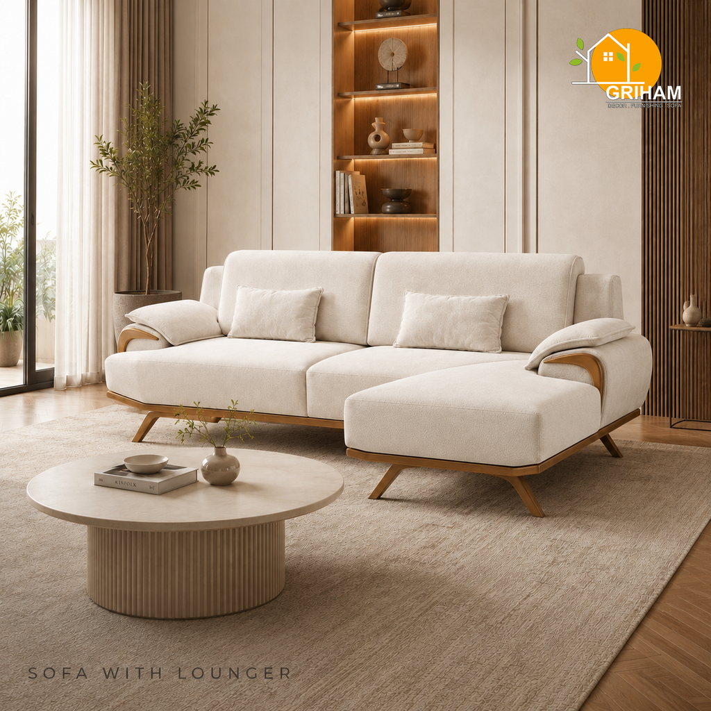 Verona Comfort Sofa - 3+Lounger in Ivory | Griham Decor