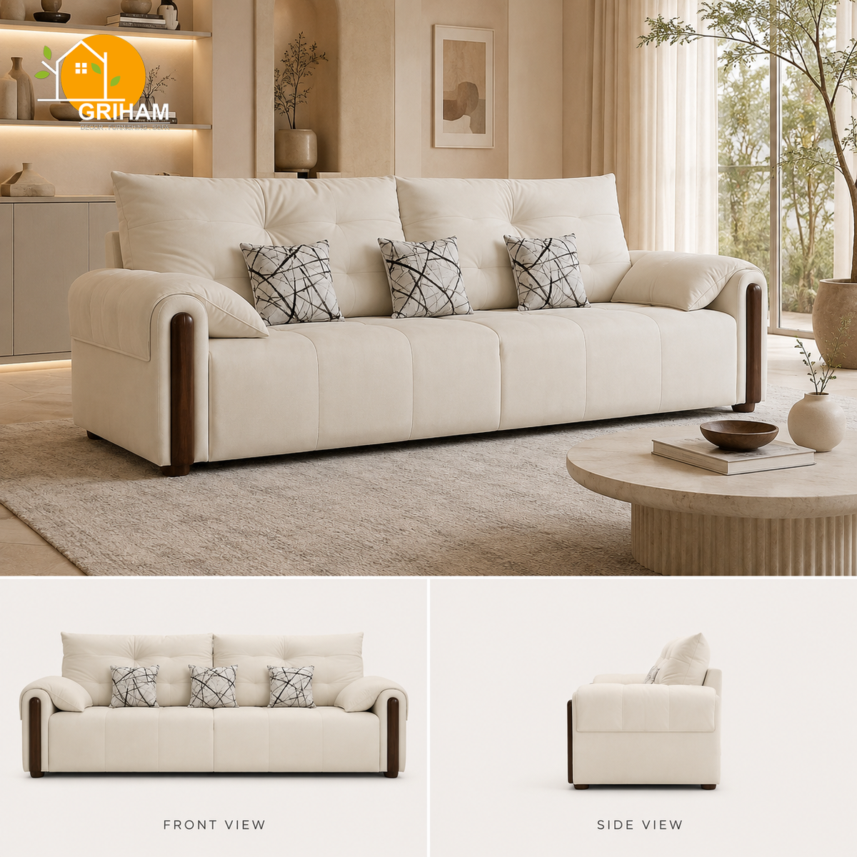 Cambridge Pillow-Back Sofa - product view 1 | Griham Decor