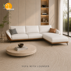 Valencia Shell Sofa - 3+Lounger in Ivory | Griham Decor