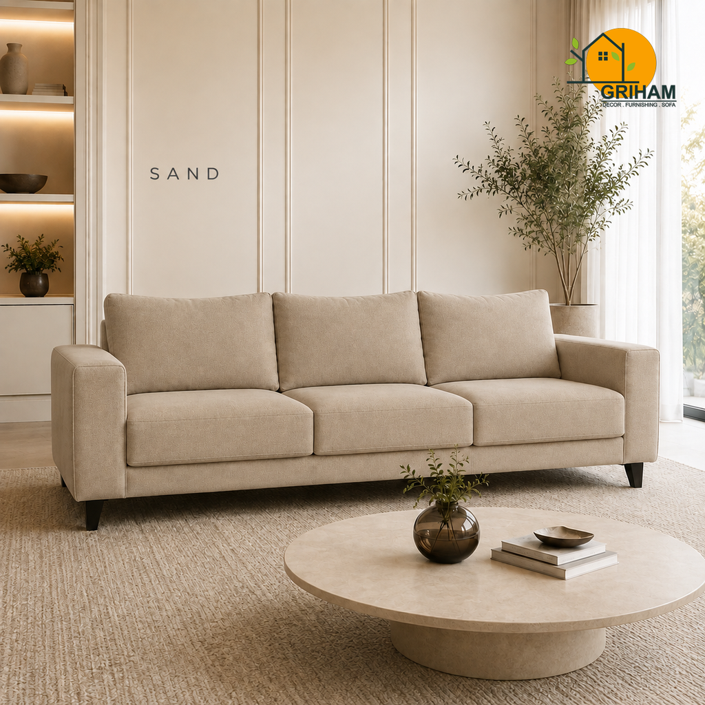 Nordic Everyday Sofa - 3 Seater in Sand | Griham Decor