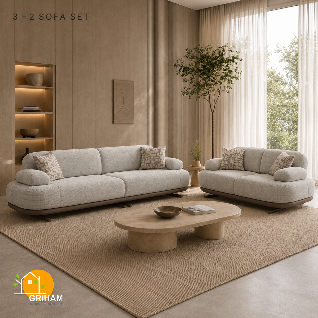 Aarhus Cloud Sofa - 3+2 Seater in Ivory | Griham Decor