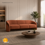Cocoa Embrace Sofa - 3 Seater in Terracotta | Griham Decor