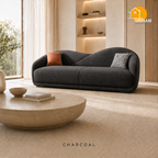 Serene Wave Sofa - 3 Seater in Charcoal | Griham Decor