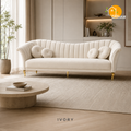 Celeste Fan-Back Sofa - 3 Seater in Ivory | Griham Decor