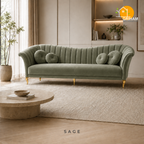 Celeste Fan-Back Sofa - 3 Seater in Sage | Griham Decor
