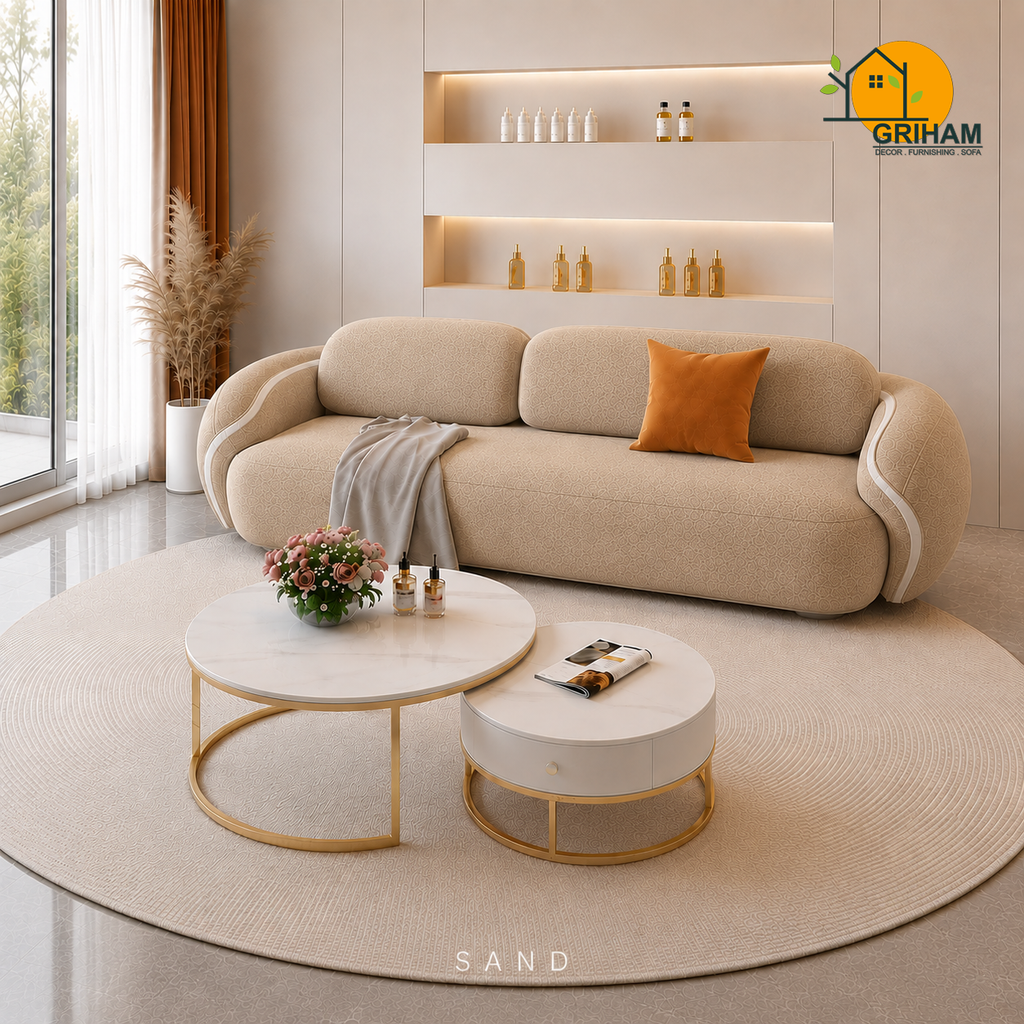 Lagoon Petal Sofa - 3 Seater in Sand | Griham Decor
