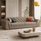 Imperial Diamond Sofa - 3 Seater in Taupe | Griham Decor