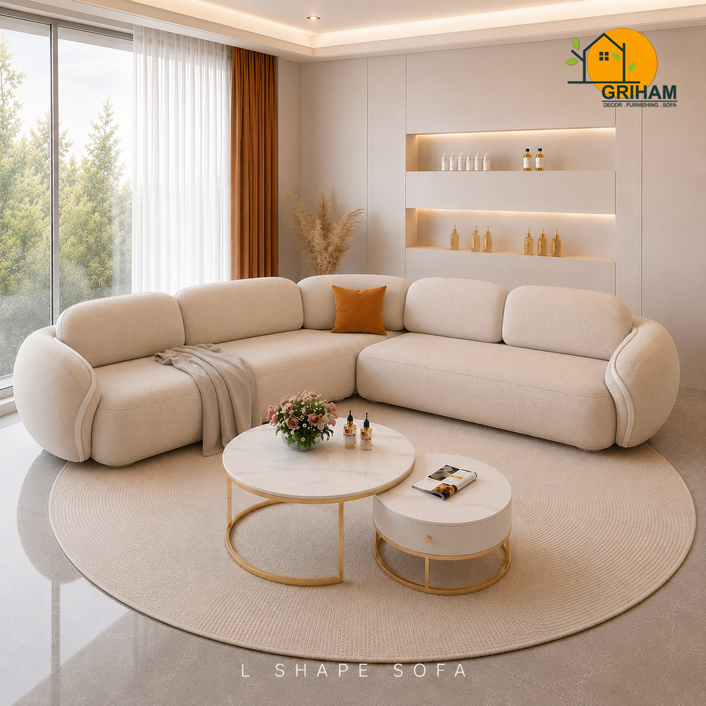 Lagoon Petal Sofa - 3+2 Corner in Ivory | Griham Decor