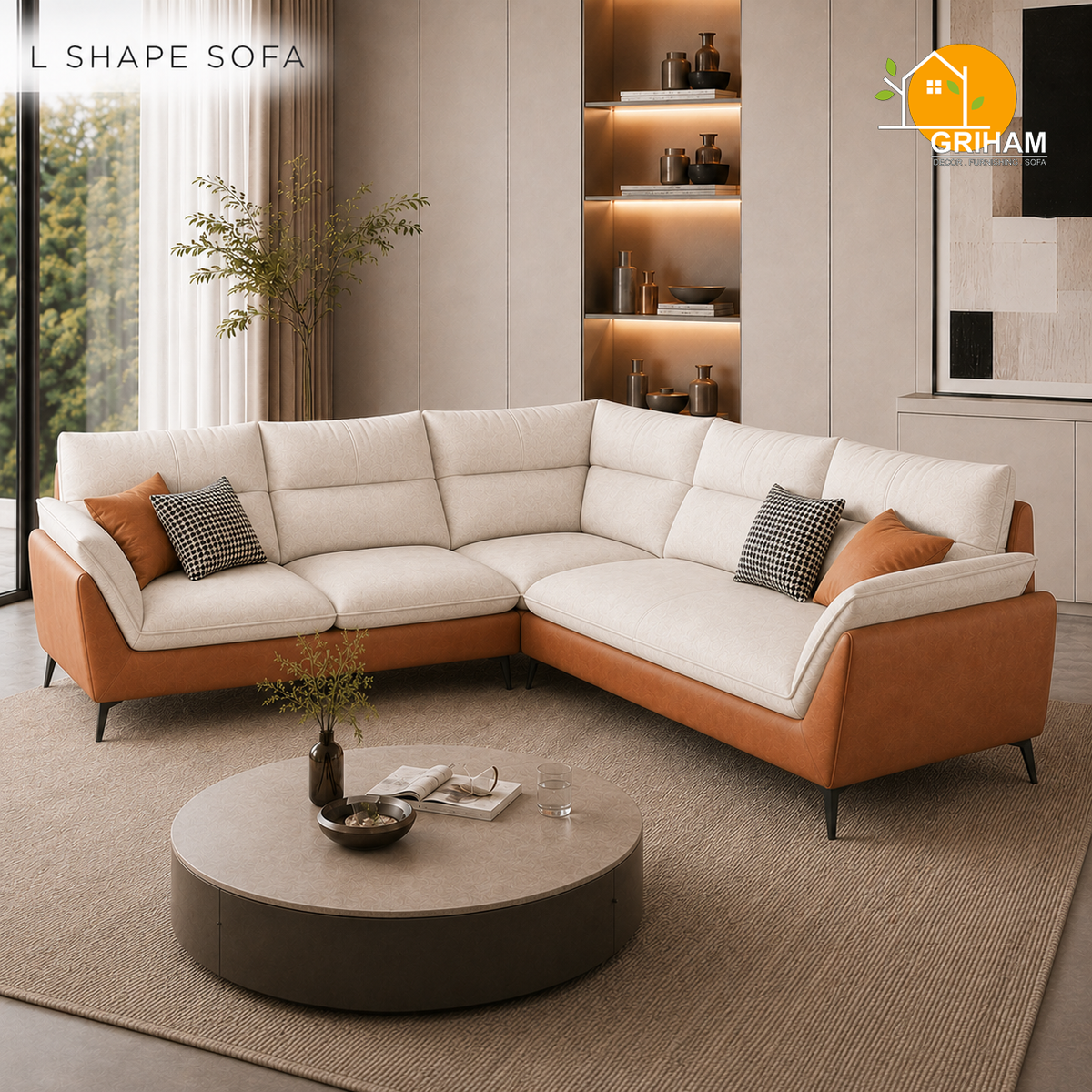 Sienna Wing Sofa - 3+2 Corner in Ivory | Griham Decor