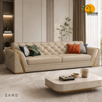 Imperial Diamond Sofa - 3 Seater in Sand | Griham Decor