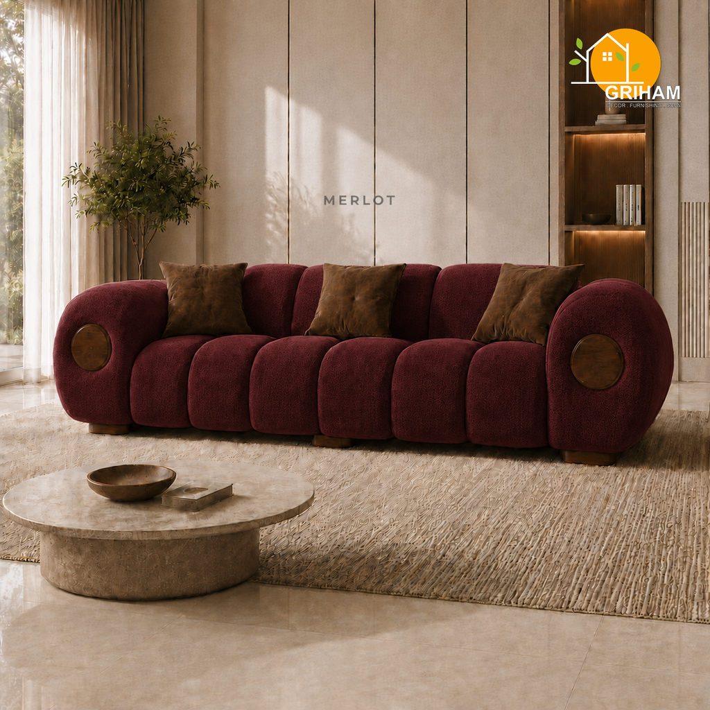Orbit Statement Sofa - 3 Seater in Merlot | Griham Decor