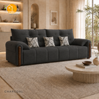 Cambridge Pillow-Back Sofa - 3 Seater in Charcoal | Griham Decor