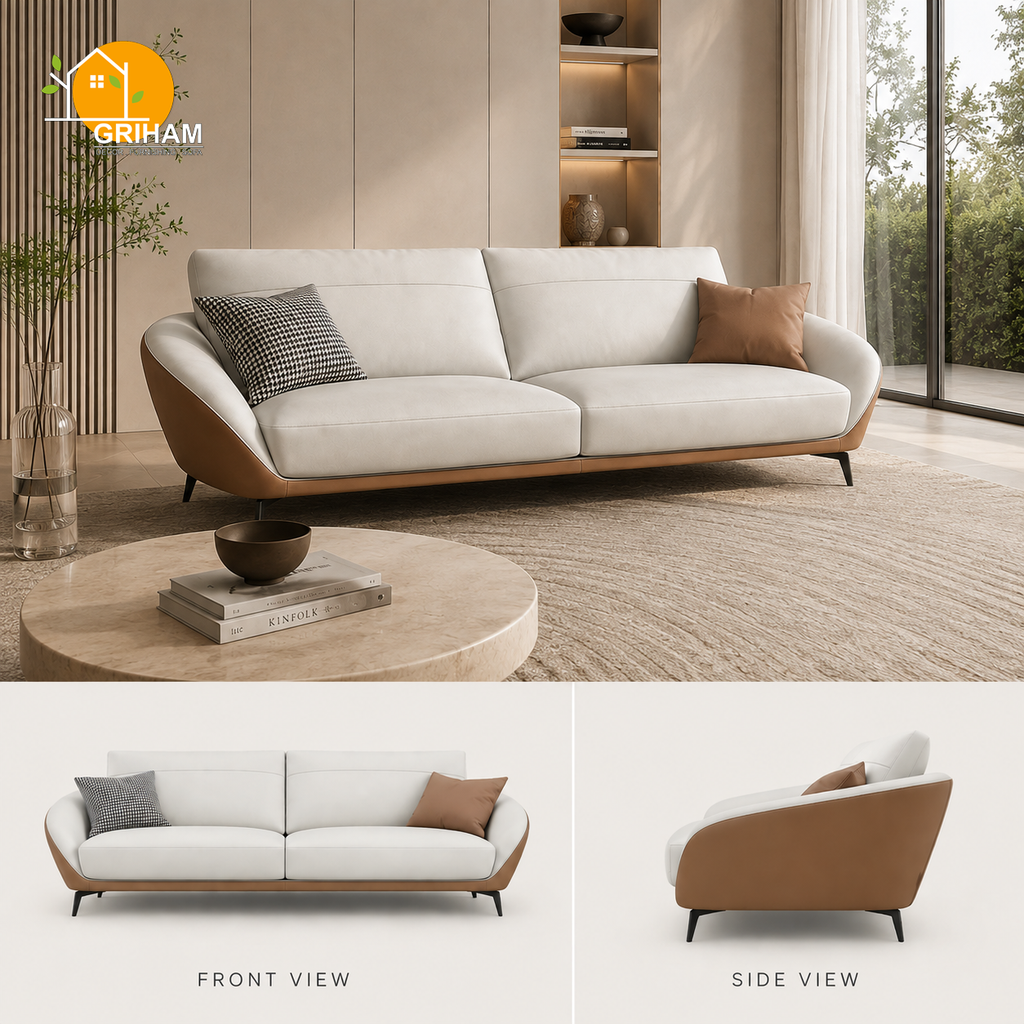Valencia Shell Sofa - product view 1 | Griham Decor