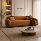 Terra Walnut Cradle Sofa - 3 Seater in Amber | Griham Decor