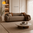 Terra Walnut Cradle Sofa - 3 Seater in Taupe | Griham Decor
