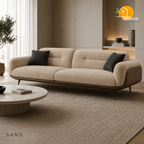 Oslo Walnut Wrap Sofa - 3 Seater in Sand | Griham Decor
